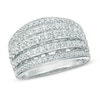 1.25 CT. T.W. Diamond Multi-Row Anniversary Ring in 10K White Gold