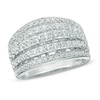 Thumbnail Image 0 of 1.25 CT. T.W. Diamond Multi-Row Anniversary Ring in 10K White Gold