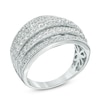 Thumbnail Image 2 of 1.25 CT. T.W. Diamond Multi-Row Anniversary Ring in 10K White Gold