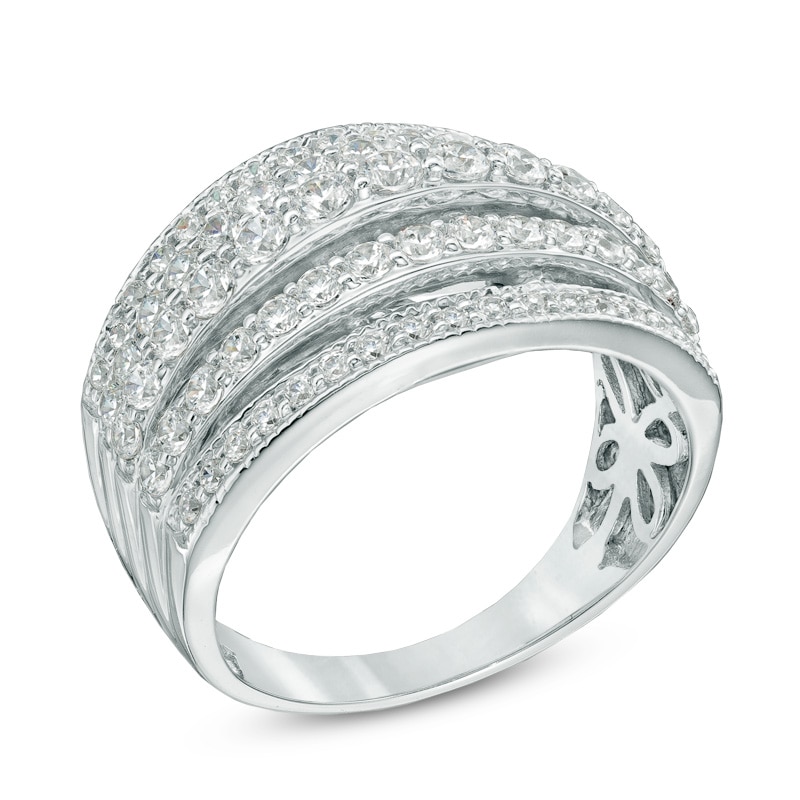 Main Image 2 of 1.25 CT. T.W. Diamond Multi-Row Anniversary Ring in 10K White Gold