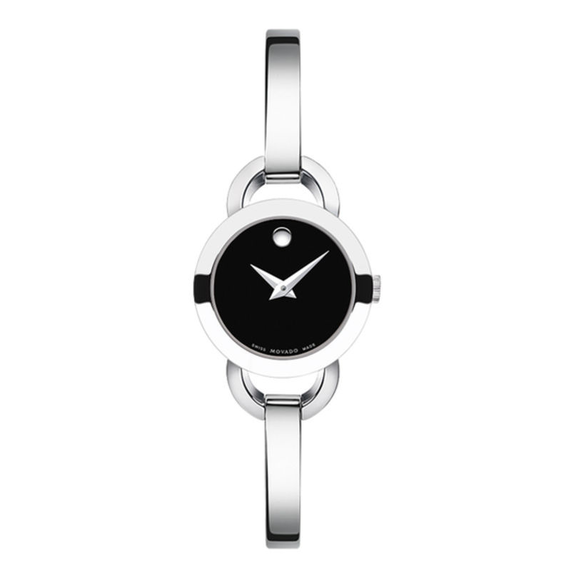 Ladies Movado Rondiro Bangle Watch with Black Museum Dial
