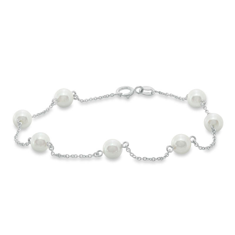 Blue LagoonÂ® by Mikimoto 5.0mm Akoya Cultured Pearl Bracelet in 14K White Gold