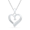 Diamond Accent Heart Pendant in Sterling Silver (6 Characters)