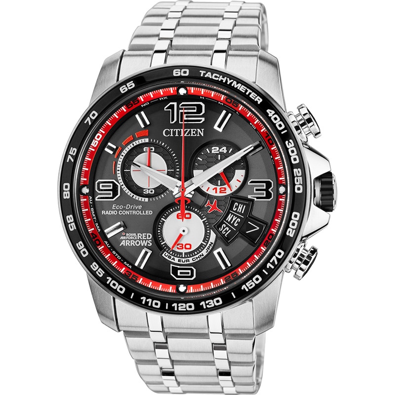 Men's Citizen Eco-Drive® Limited Edition Chronograph Time A-T Watch with Black Dial (Model: BY0104-51E)|Peoples Jewellers
