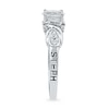 Oval White Lab-Created Sapphire and Diamond Accent Promise Ring in Sterling Silver (2 Lines)