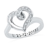 Diamond Accent Heart Ring in Sterling Silver (10 Characters)
