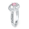 Thumbnail Image 1 of 4.0mm Lab-Created Pink Sapphire and Diamond Accent Heart Promise Ring in Sterling Silver (2 Names)