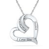 Thumbnail Image 0 of Diamond Accent Tilted Heart Pendant in Sterling Silver (2 Lines)