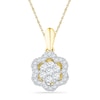 Thumbnail Image 1 of 0.20 CT. T.W. Diamond Flower Cluster Pendant in 10K Gold