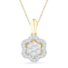 Thumbnail Image 0 of 0.20 CT. T.W. Diamond Flower Cluster Pendant in 10K Gold