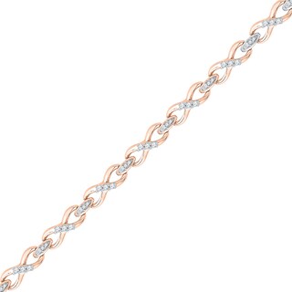 0.50 CT. T.W. Diamond Infinity Link Bracelet in 10K Rose Gold - 7.25"