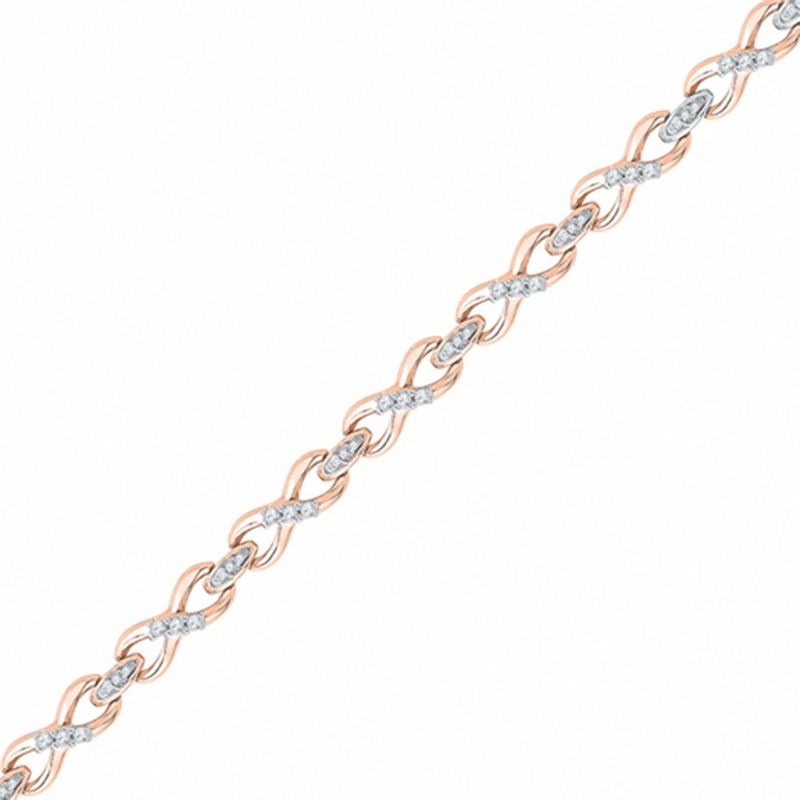 0.50 CT. T.W. Diamond Infinity Link Bracelet in 10K Rose Gold - 7.25"