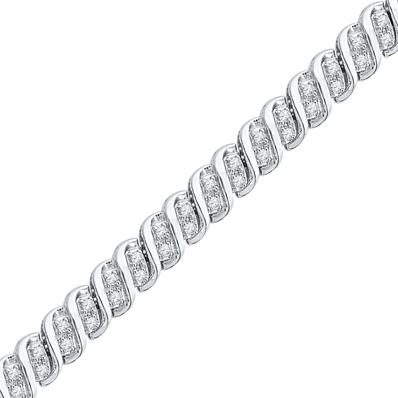 1.00 CT. T.W. Diamond "S" Tennis Bracelet in 10K Gold