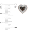 Thumbnail Image 1 of 0.20 CT. T.W. Enhanced Cognac and White Diamond Heart Frame Stud Earrings in 10K Rose Gold