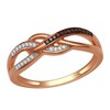 Enhanced Cognac and White Diamond Loose Braid Ring in 10K Rose Gold