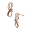 Thumbnail Image 0 of Enhanced Cognac and White Diamond Accent Double Infinity Drop Earrings in 10K Rose Gold