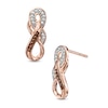 Enhanced Cognac and White Diamond Accent Double Infinity Drop Earrings in 10K Rose Gold
