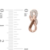Thumbnail Image 1 of Enhanced Cognac and White Diamond Accent Double Infinity Drop Earrings in 10K Rose Gold