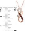Enhanced Cognac and White Diamond Double Infinity Pendant in 10K Rose Gold
