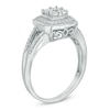 Thumbnail Image 1 of Quad Diamond Accent Frame Split Shank Promise Ring in Sterling Silver