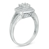 Thumbnail Image 2 of Quad Diamond Accent Frame Split Shank Promise Ring in Sterling Silver