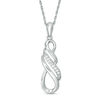 Thumbnail Image 1 of 0.05 CT. T.W. Diamond Multi-Row Infinity Pendant in Sterling Silver