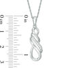 Thumbnail Image 2 of 0.05 CT. T.W. Diamond Multi-Row Infinity Pendant in Sterling Silver