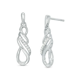0.09 CT. T.W. Diamond Multi-Row Infinity Drop Earrings in Sterling Silver