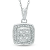 Thumbnail Image 0 of Quad Diamond Accent Frame Pendant in Sterling Silver