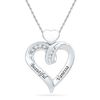 Thumbnail Image 0 of Diamond Accent Double Heart Pendant in Sterling Silver (2 Lines)