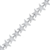 Thumbnail Image 0 of 0.20 CT. T.W. Diamond Star Link Bracelet in Sterling Silver - 7.25"
