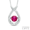 Thumbnail Image 1 of Unstoppable Love™ 6.0mm Lab-Created Ruby Pendant in Sterling Silver