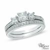 Thumbnail Image 1 of 0.60 CT. T.W. Princess-Cut Diamond Past Present Future® Bridal Set in 14K White Gold