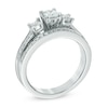 Thumbnail Image 2 of 0.60 CT. T.W. Princess-Cut Diamond Past Present Future® Bridal Set in 14K White Gold