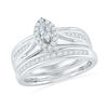 Thumbnail Image 1 of 0.50 CT. T.W. Marquise Diamond Frame Bridal Set in 10K White Gold