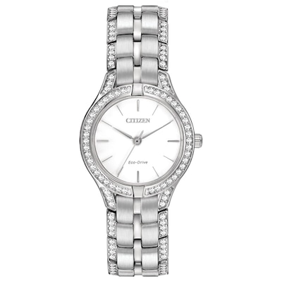 Ladies' Citizen Eco-Drive® Crystal Watch and Bracelet Set (Model: FE2060-61A)