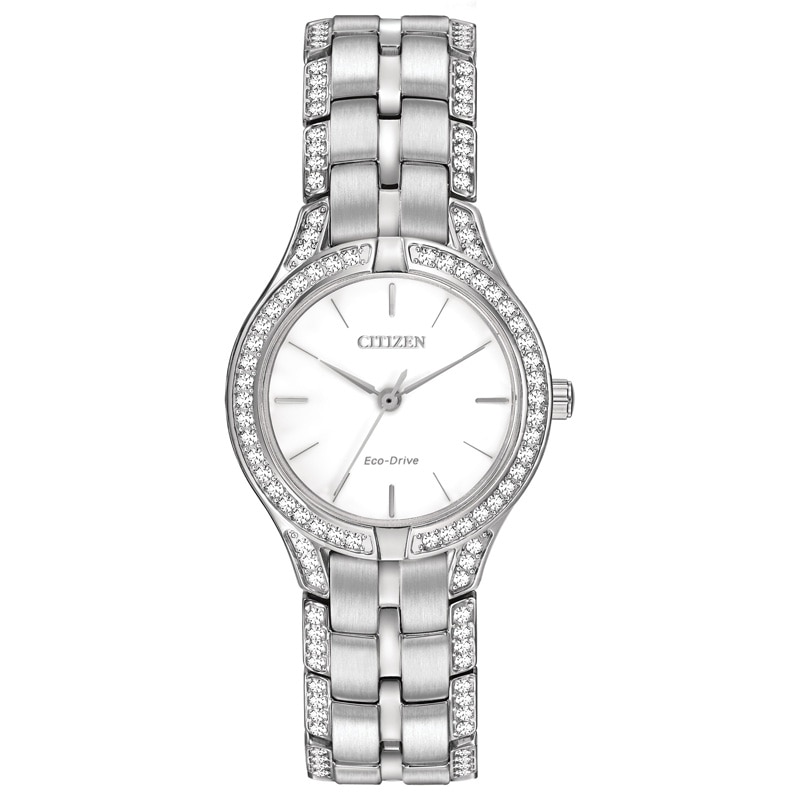 Ladies' Citizen Eco-Drive® Crystal Watch and Bracelet Set (Model: FE2060-61A)|Peoples Jewellers