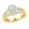 Thumbnail Image 0 of 0.50 CT. T.W. Diamond Cluster Frame Bridal Set in 10K Gold