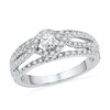 Thumbnail Image 1 of 0.75 CT. T.W. Diamond Twist Frame Bridal Set in 10K White Gold