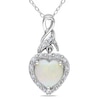 Thumbnail Image 0 of 8.0mm Heart-Shaped Opal and Diamond Accent Swirl Pendant in Sterling Silver