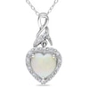 Thumbnail Image 1 of 8.0mm Heart-Shaped Opal and Diamond Accent Swirl Pendant in Sterling Silver