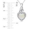 Thumbnail Image 1 of 8.0mm Heart-Shaped Opal and Diamond Accent Swirl Pendant in Sterling Silver