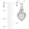 Thumbnail Image 2 of 8.0mm Heart-Shaped Opal and Diamond Accent Swirl Pendant in Sterling Silver