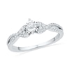 Thumbnail Image 0 of 0.25 CT. T.W. Diamond Twist Shank Promise Ring in 10K White Gold
