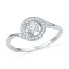Thumbnail Image 0 of 0.16 CT. T.W. Diamond Circle Frame Promise Ring in 10K White Gold