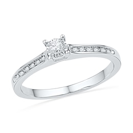 0.10 CT. T.W. Diamond Promise Ring in 10K White Gold