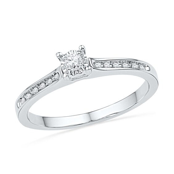 0.10 CT. T.W. Diamond Promise Ring in 10K White Gold