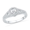 Thumbnail Image 0 of 0.25 CT. T.W. Diamond Vintage-Style Promise Ring in 10K White Gold