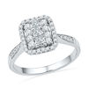 Thumbnail Image 0 of 0.50 CT. T.W. Diamond Cluster Square Frame Ring in 10K White Gold