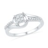 Thumbnail Image 1 of 0.16 CT. T.W. Quad Diamond Swirl Frame Promise Ring in 10K White Gold
